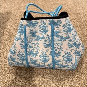 Kirklands Blue and White Floral Tote